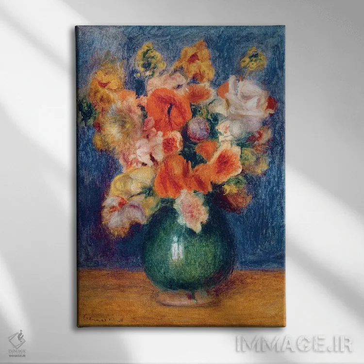تابلو دسته گل، حدود ۱۹۰۰ اثر پیر-اوگوست رنوار - نمای روبهرو روی دیوار