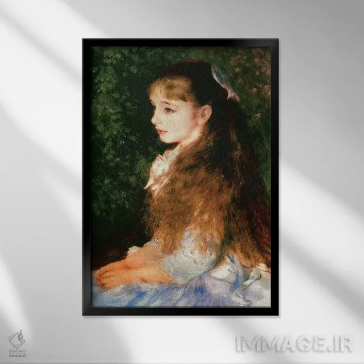 تابلو پرتره دوشیزه ایرن کاهن دانورس، ۱۸۸۰ اثر پیر-اوگوست رنوار - نمای قابدار مشکی