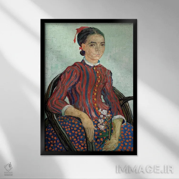 تابلو لا موسمه، ۱۸۸۸ اثر ونسان ون گوگ (نقاش مشهور هلندی پستامپرسیونیسم) - نمای قابدار مشکی