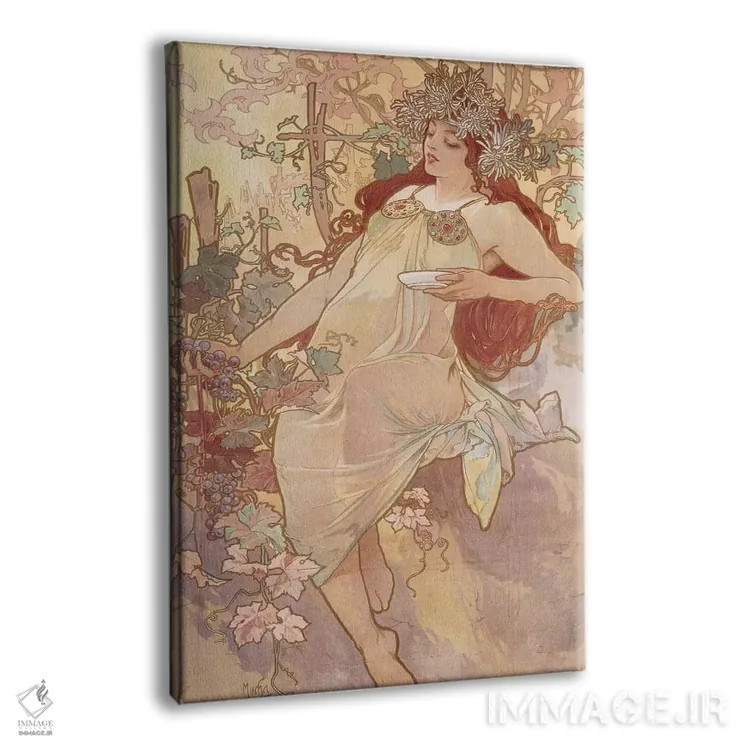 تابلو پاییز (حدود ۱۸۹۶) اثر آلفونس موخا (هنرمند آرت نووی چک) - نمای پرسپکتیو محصول