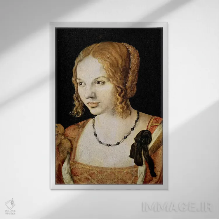 تابلو زن جوان ونیزی اثر آلبریشت دورر (نقاش آلمانی) - نمای قابدار سفید