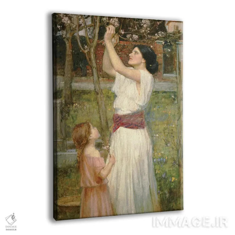 تابلو شکوفههای بادام (حدود ۱۹۱۶) اثر جان ویلیام واترهاوس (نقاش انگلیسی سبک پره-رافائلیت) - نمای پرسپکتیو محصول