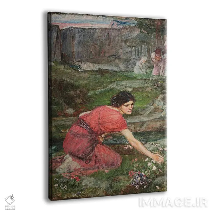 تابلو مطالعه برای دختران گلچین کنار جویبار (حدود ۱۹۰۹–۱۴) اثر جان ویلیام واترهاوس (نقاش انگلیسی سبک پره-رافائلیت) - نمای پرسپکتیو محصول