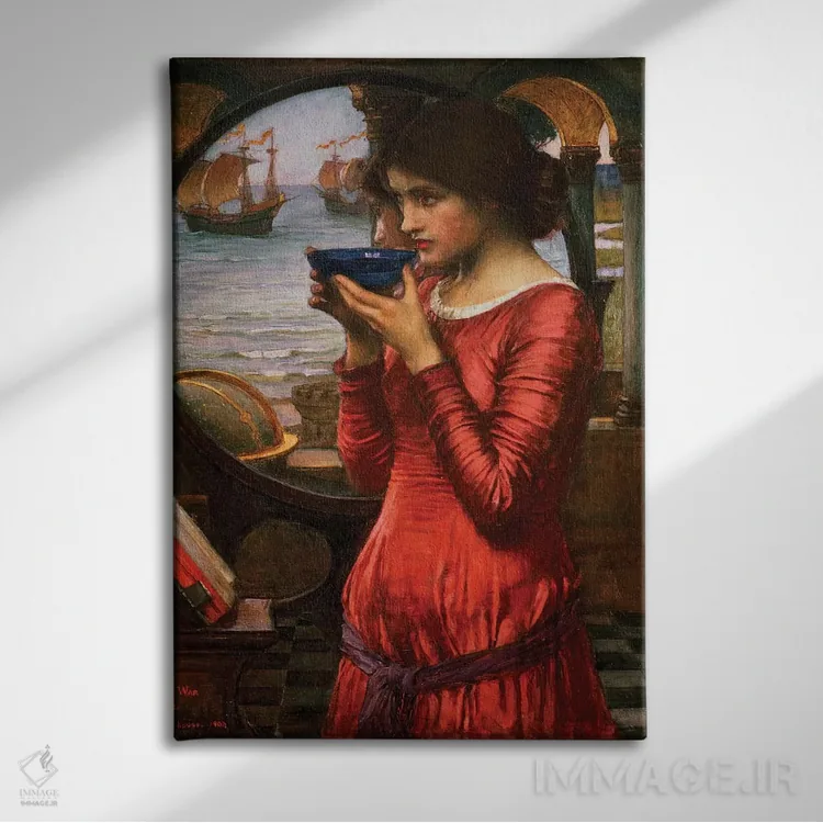 تابلو سرنوشت، ۱۹۰۰ اثر جان ویلیام واترهاوس (نقاش انگلیسی سبک پره-رافائلیت) - نمای روبهرو روی دیوار