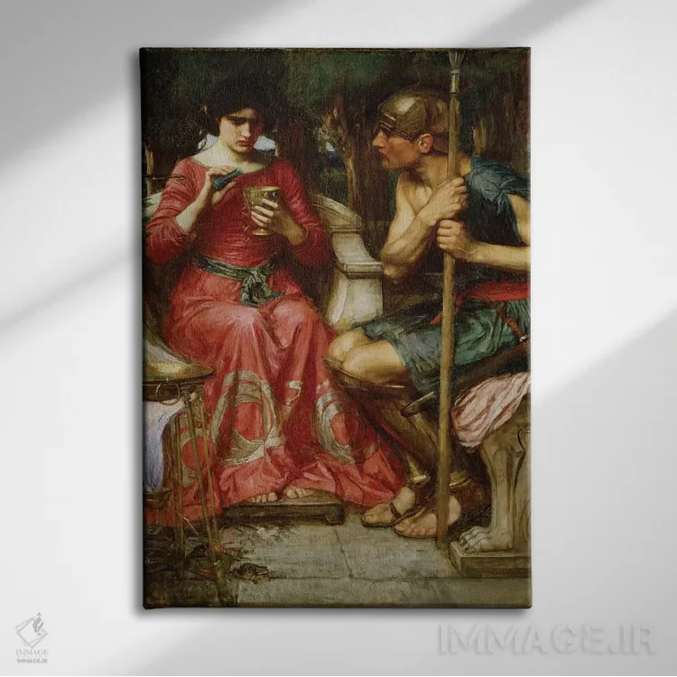 تابلو جیسون و مدئا، ۱۹۰۷ (اسطوره یونانی) اثر جان ویلیام واترهاوس (نقاش انگلیسی سبک پره-رافائلیت) - نمای روبهرو روی دیوار