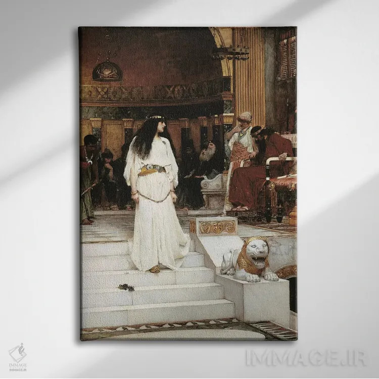 تابلو مریامنه، ۱۸۸۷ (نام تاریخی) اثر جان ویلیام واترهاوس (نقاش انگلیسی سبک پره-رافائلیت) - نمای روبهرو روی دیوار