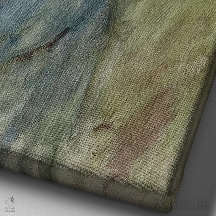 تابلو طرحی از پری سمت چپ، پریان سر اورفئوس را مییابند اثر جان ویلیام واترهاوس (نقاش انگلیسی سبک پره-رافائلیت) - نمای نزدیک بافت بوم