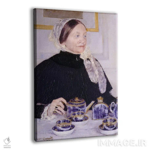 تابلو بانویی در میز چای، ۱۸۸۳–۸۵ اثر مری استیونسون کاسات (نقاش آمریکایی) - نمای پرسپکتیو محصول