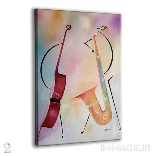 تابلو بیس و ساکس (آلات موسیقی) اثر آیکال بکفورد - نمای پرسپکتیو محصول