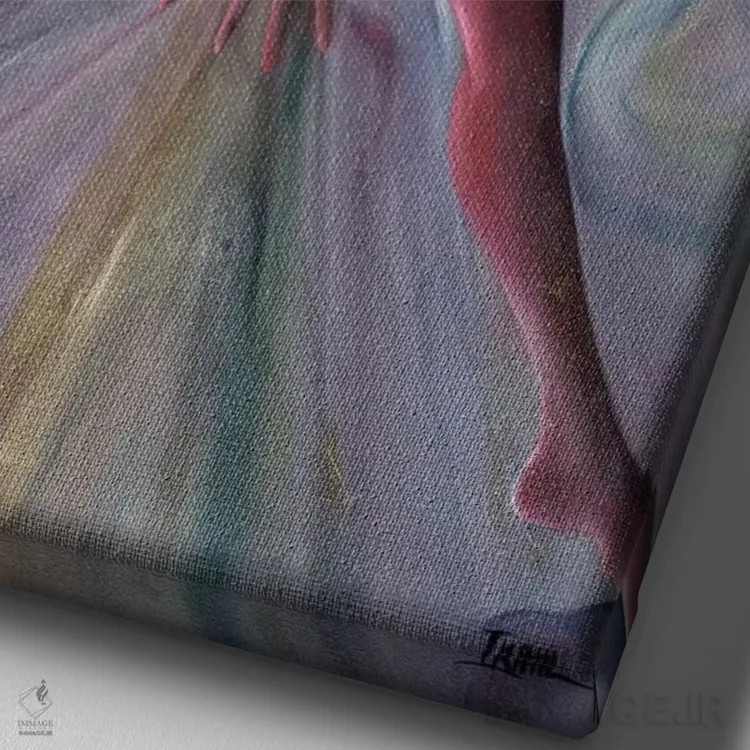 تابلو لباس آبی اثر آیکال بکفورد - نمای نزدیک بافت بوم