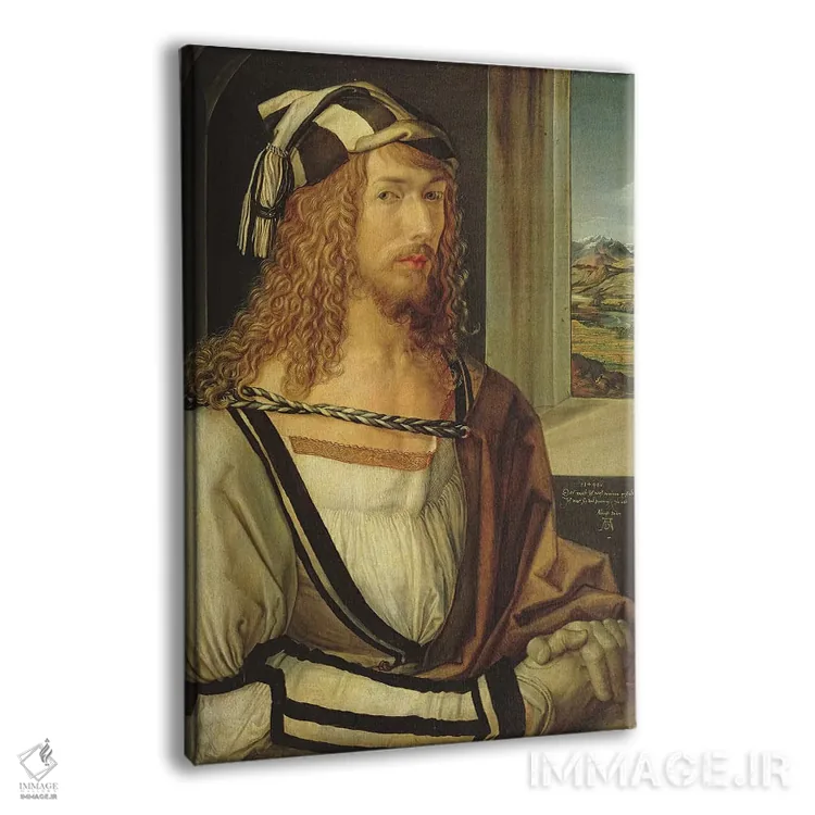 تابلو 1498,خودنگاره با دستکش، ۱۴۹۸ اثر آلبریشت دورر (نقاش آلمانی) - نمای پرسپکتیو محصول