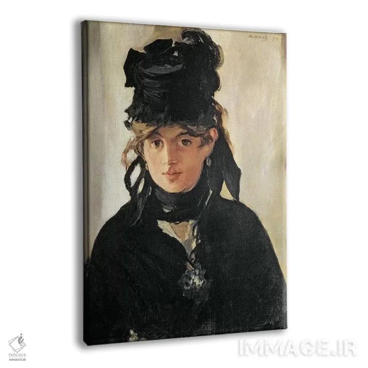 تابلو 1872,برت موریسو با دستهای بنفشه، ۱۸۷۲ اثر ادوارد مانه (نقاش معروف فرانسوی) - نمای پرسپکتیو محصول