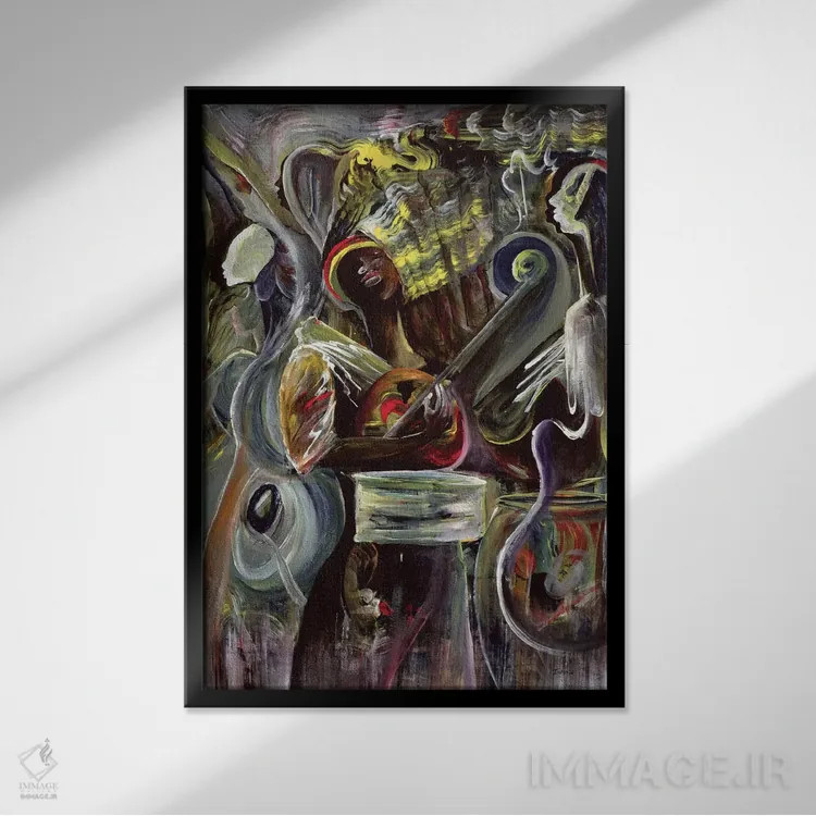 تابلو پرل جم (گروه موسیقی راک) اثر آیکال بکفورد - نمای قابدار مشکی