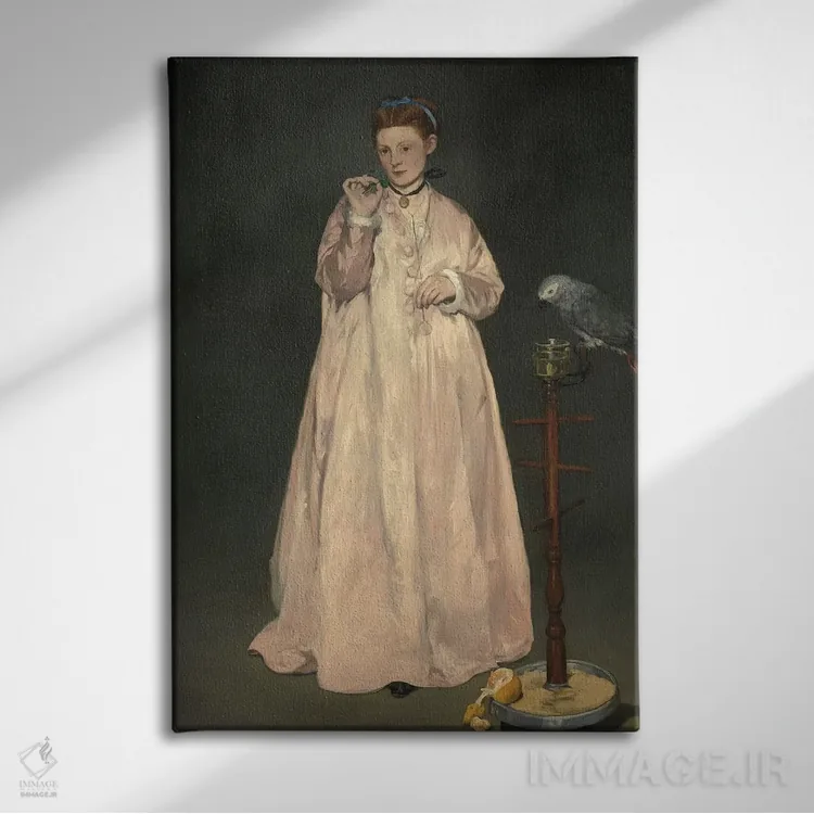 تابلو دختر جوان در سال ۱۸۶۶ اثر ادوارد مانه (نقاش معروف فرانسوی) - نمای روبهرو روی دیوار