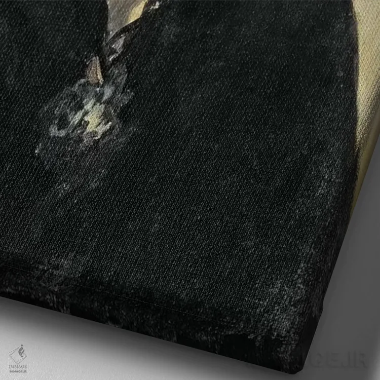 تابلو 1872,برت موریسو با دستهای بنفشه، ۱۸۷۲ اثر ادوارد مانه (نقاش معروف فرانسوی) - نمای نزدیک بافت بوم