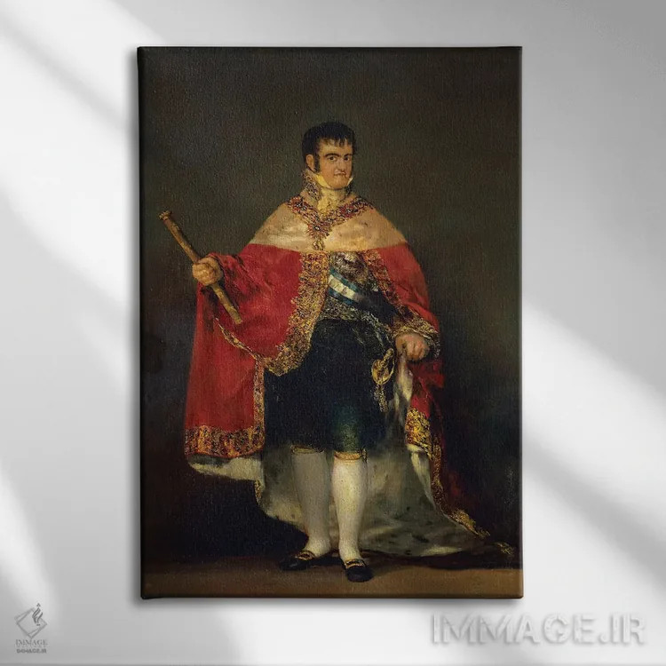 تابلو 1814,پرتره فرباوراند هفتم، ۱۸۱۴ اثر فرانسیسکو گویا (نقاش و چاپگر اسپانیایی) - نمای روبهرو روی دیوار