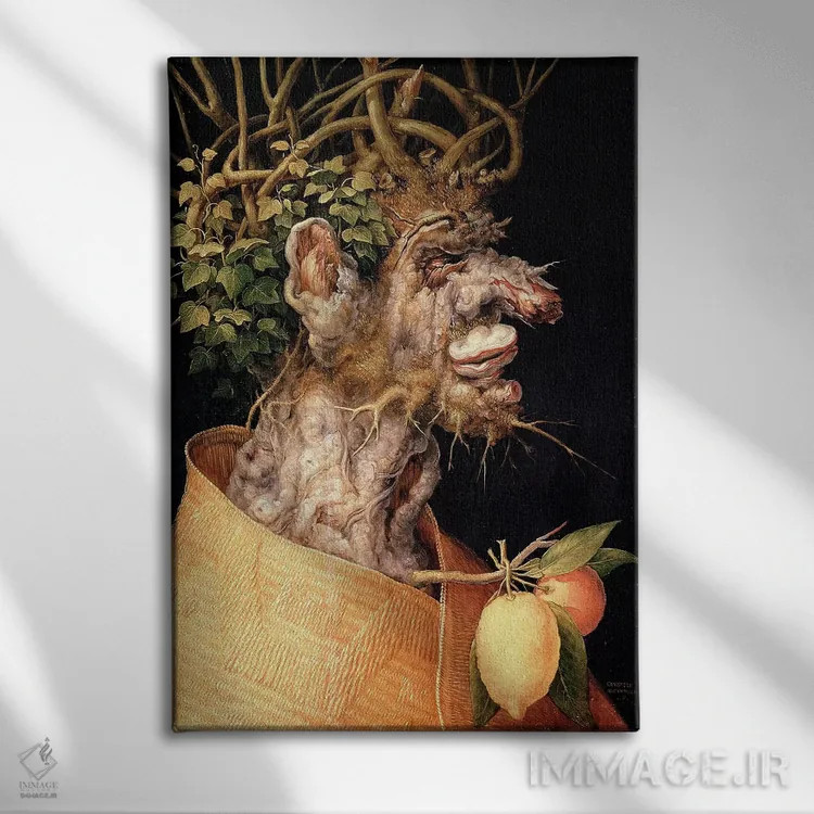 تابلو 1563,زمستان، ۱۵۶۳ اثر جوزپه آرچیمبولدو (نقاش سورئالیست ایتالیایی) - نمای روبهرو روی دیوار