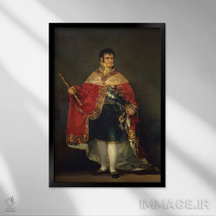 تابلو 1814,پرتره فرباوراند هفتم، ۱۸۱۴ اثر فرانسیسکو گویا (نقاش و چاپگر اسپانیایی) - نمای قابدار مشکی