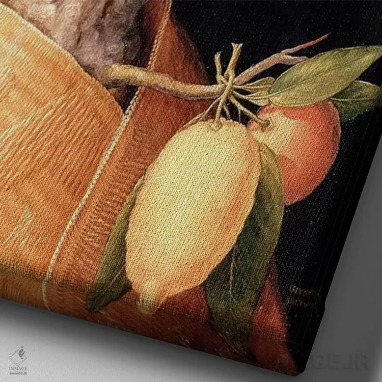 تابلو 1563,زمستان، ۱۵۶۳ اثر جوزپه آرچیمبولدو (نقاش سورئالیست ایتالیایی) - نمای نزدیک بافت بوم