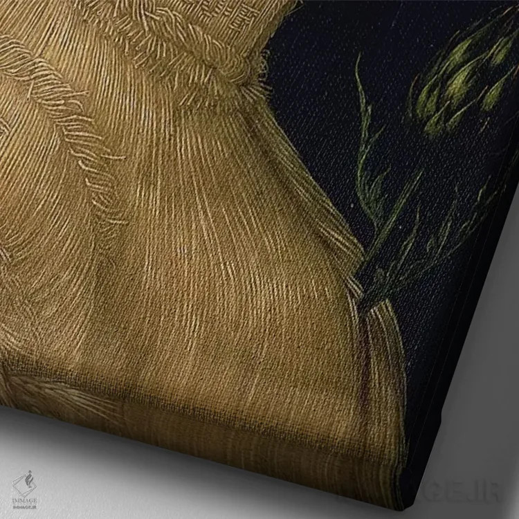 تابلو 1563,تابستان، ۱۵۶۳ اثر جوزپه آرچیمبولدو (نقاش سورئالیست ایتالیایی) - نمای نزدیک بافت بوم