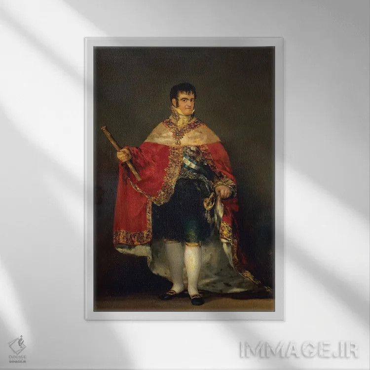 تابلو 1814,پرتره فرباوراند هفتم، ۱۸۱۴ اثر فرانسیسکو گویا (نقاش و چاپگر اسپانیایی) - نمای قابدار سفید