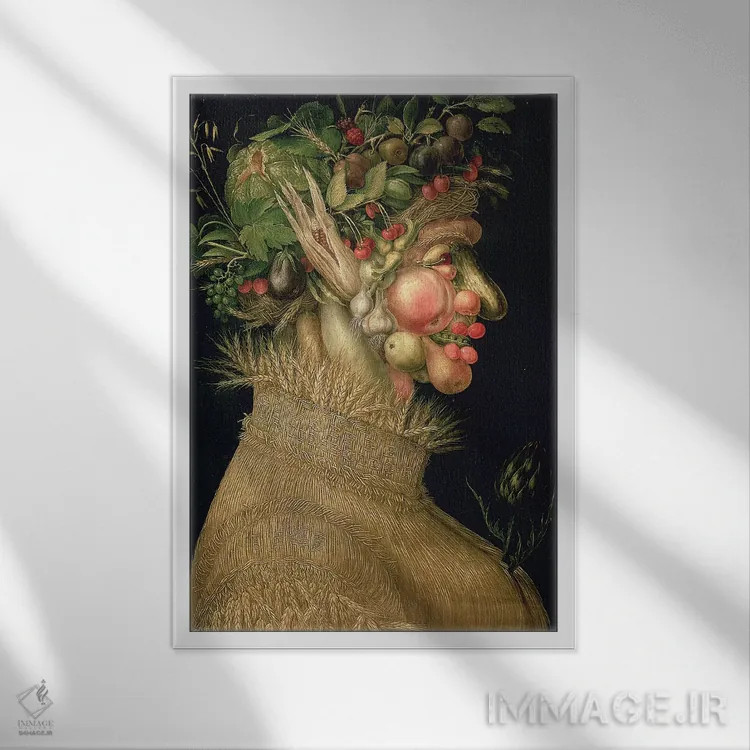 تابلو 1563,تابستان، ۱۵۶۳ اثر جوزپه آرچیمبولدو (نقاش سورئالیست ایتالیایی) - نمای قابدار سفید