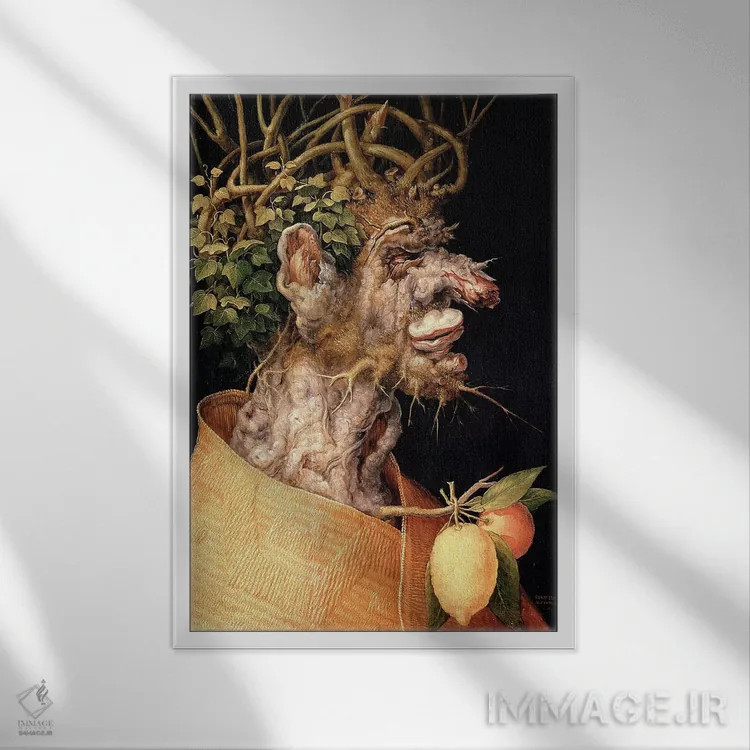 تابلو 1563,زمستان، ۱۵۶۳ اثر جوزپه آرچیمبولدو (نقاش سورئالیست ایتالیایی) - نمای قابدار سفید