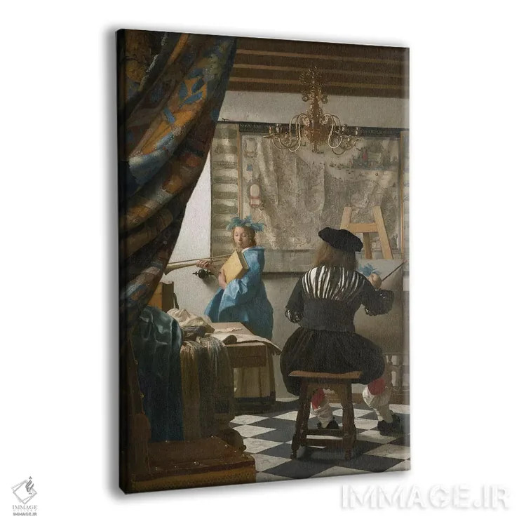 تابلو c.1665-66,هنر نقاشی (نقاش در استودیو)، حدود ۱۶۶۵–۶۶ اثر یوهانس ورمیر (نقاش هلندی) - نمای پرسپکتیو محصول