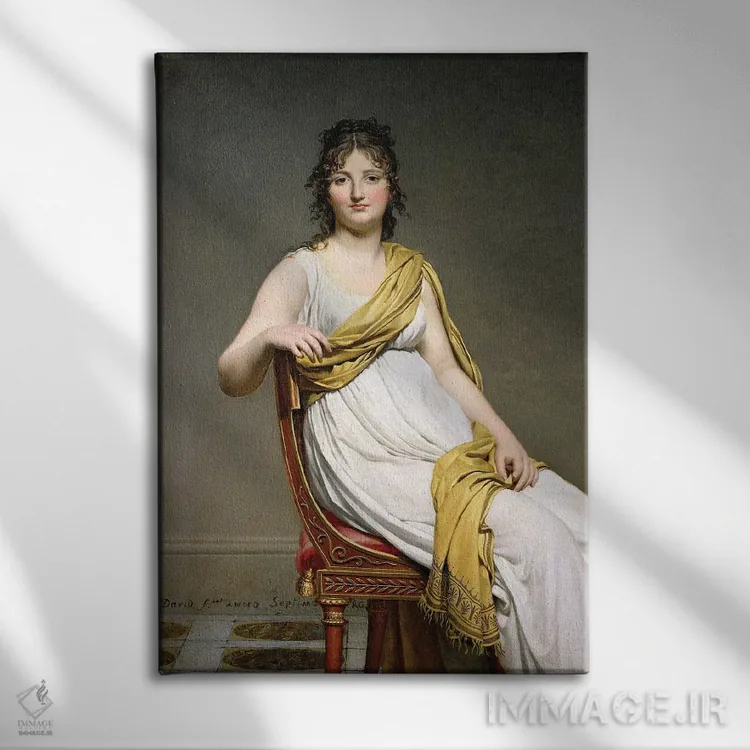 تابلو 1798-99,پرتره مادام ریموند دو ورنیناک، ۱۷۹۸–۹۹ اثر ژاک لویی داوید (نقاش نئوکلاسیک فرانسه) - نمای روبهرو روی دیوار
