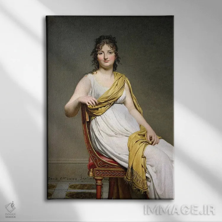 تابلو 1798-99,پرتره مادام ریموند دو ورنیناک، ۱۷۹۸–۹۹ اثر ژاک لویی داوید (نقاش نئوکلاسیک فرانسه) - نمای روبهرو روی دیوار