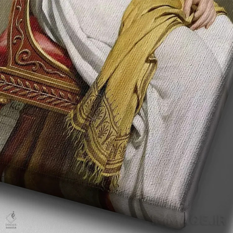 تابلو 1798-99,پرتره مادام ریموند دو ورنیناک، ۱۷۹۸–۹۹ اثر ژاک لویی داوید (نقاش نئوکلاسیک فرانسه) - نمای نزدیک بافت بوم