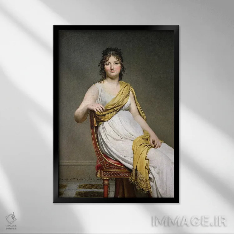 تابلو 1798-99,پرتره مادام ریموند دو ورنیناک، ۱۷۹۸–۹۹ اثر ژاک لویی داوید (نقاش نئوکلاسیک فرانسه) - نمای قابدار مشکی