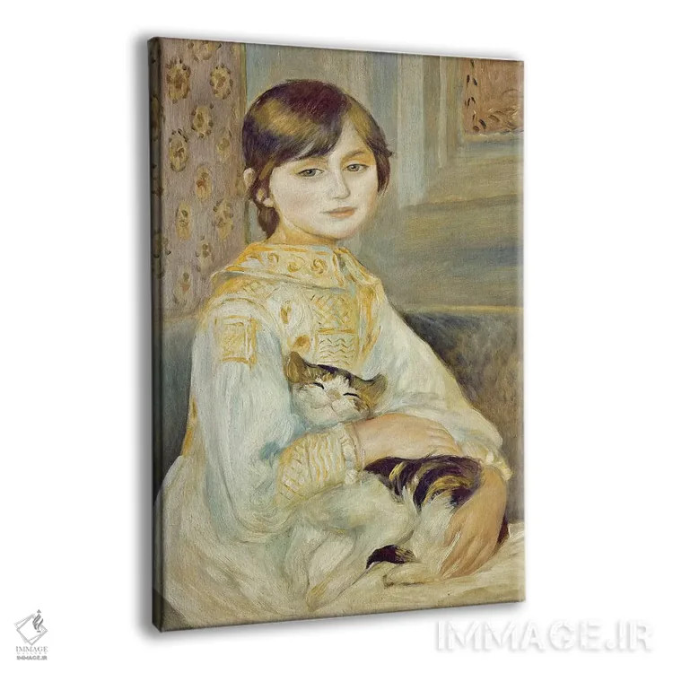 تابلو 1887,ژولی مانت با گربه، ۱۸۸۷ اثر پیر-اوگوست رنوار - نمای پرسپکتیو محصول