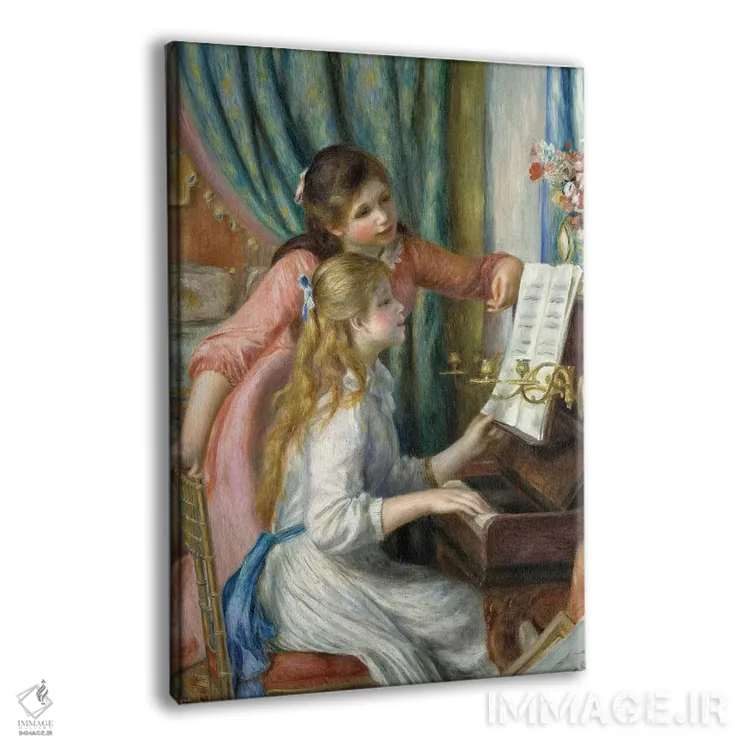 تابلو 1892,دو دختر جوان پای پیانو، ۱۸۹۲ اثر پیر-اوگوست رنوار - نمای پرسپکتیو محصول