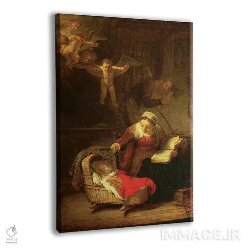 تابلو c.1645,خانواده مقدس، حدود ۱۶۴۵ اثر رمبرانت فان رَین (نقاش بزرگ هلندی) - نمای پرسپکتیو محصول