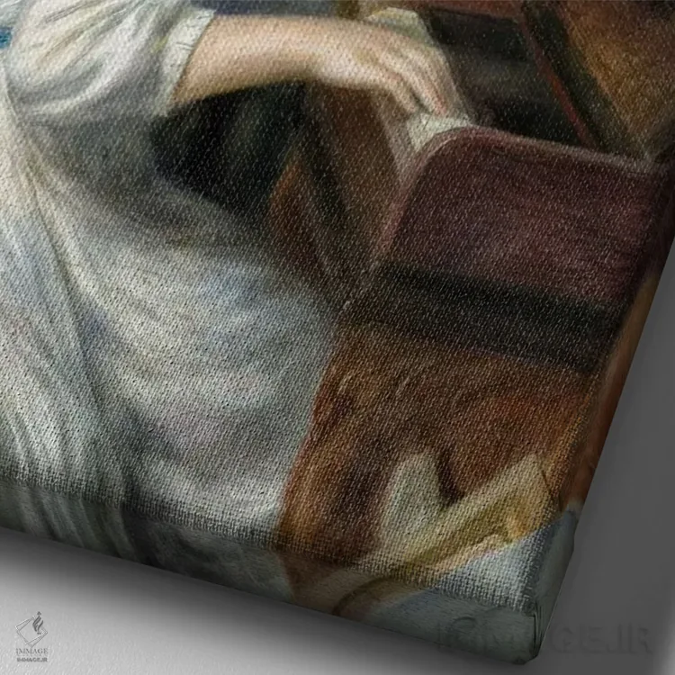 تابلو 1892,دو دختر جوان پای پیانو، ۱۸۹۲ اثر پیر-اوگوست رنوار - نمای نزدیک بافت بوم