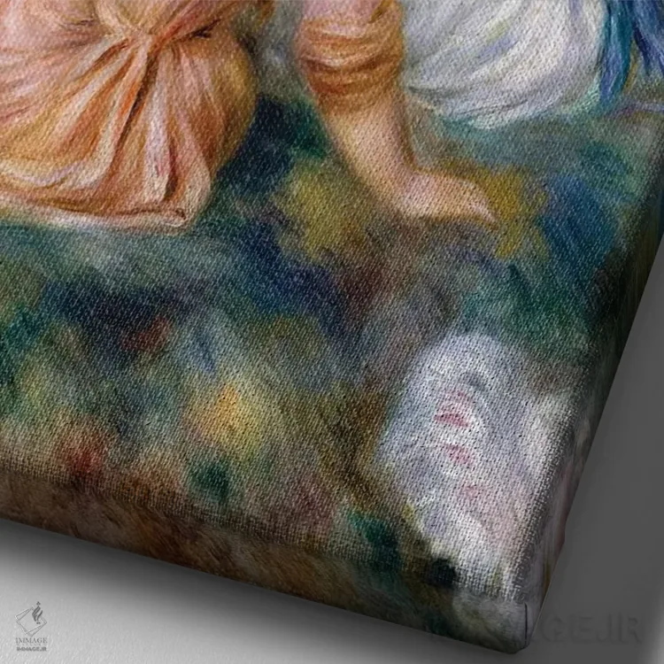 تابلو 1888-92,در علفزار، ۱۸۸۸–۹۲ اثر پیر-اوگوست رنوار - نمای نزدیک بافت بوم