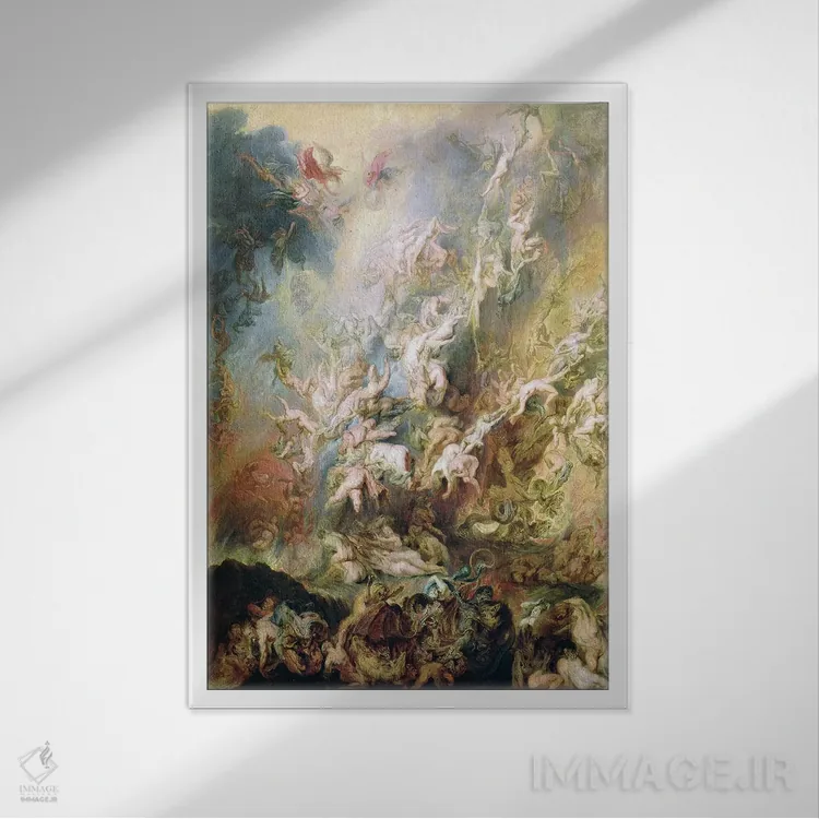 تابلو سقوط نفرینشدگان اثر پیتر پل روبنس - نمای قابدار سفید