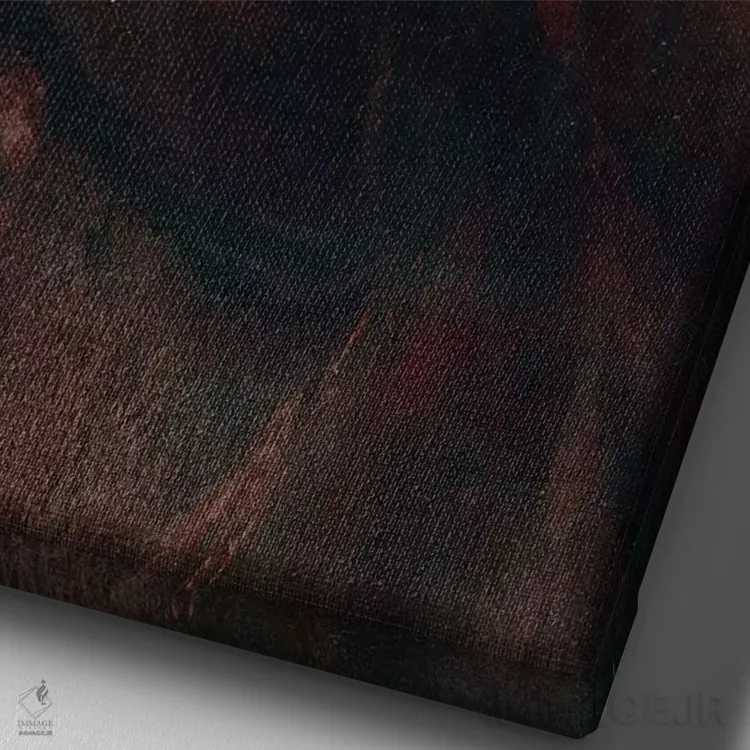 تابلو 1650-55,مرد با کلاهخود زرین، ۱۶۵۰–۵۵ اثر رمبرانت فان رَین (نقاش بزرگ هلندی) - نمای نزدیک بافت بوم