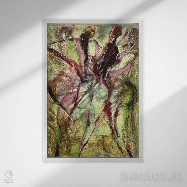 تابلو روز بادخیز اثر آیکال بکفورد - نمای قابدار سفید