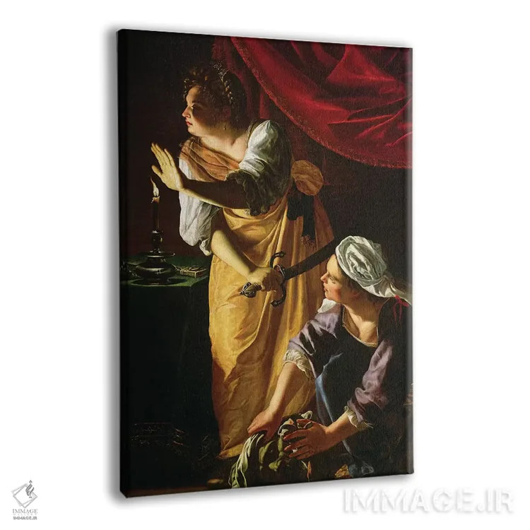 تابلو یودیت و ندیمهاش با سر هولوفرن، حدود ۱۶۲۵ اثر آرتمیزیا جنتیلسکی (نقاش مشهور ایتالیایی دوره باروک) - نمای پرسپکتیو محصول