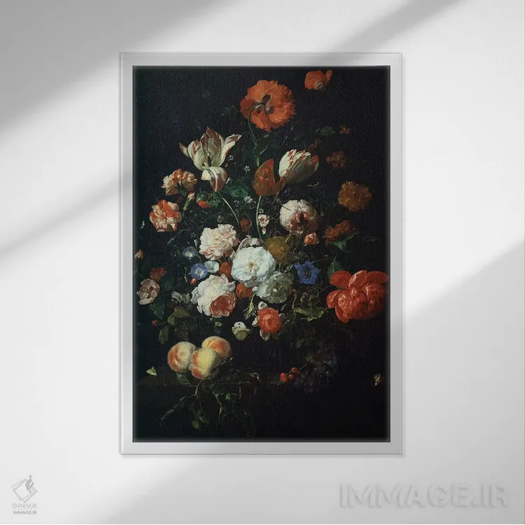 تابلو دستهگل گلها اثر ریچل رویش - نمای قابدار سفید