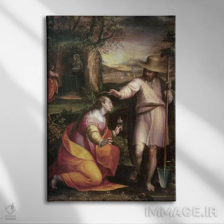 تابلو به من دست نزن (نولی مه تانگره)، ۱۵۸۱ (موضوع معنویتی مسیحی) اثر لاوینیا فونتانا (نقاش ایتالیایی) - نمای روبهرو روی دیوار