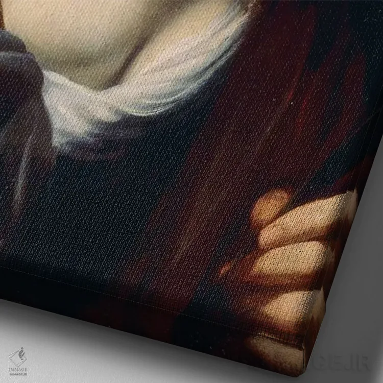 تابلو سنت کاترین (قدیسه مسیحی) اثر آرتمیزیا جنتیلسکی (نقاش مشهور ایتالیایی دوره باروک) - نمای نزدیک بافت بوم