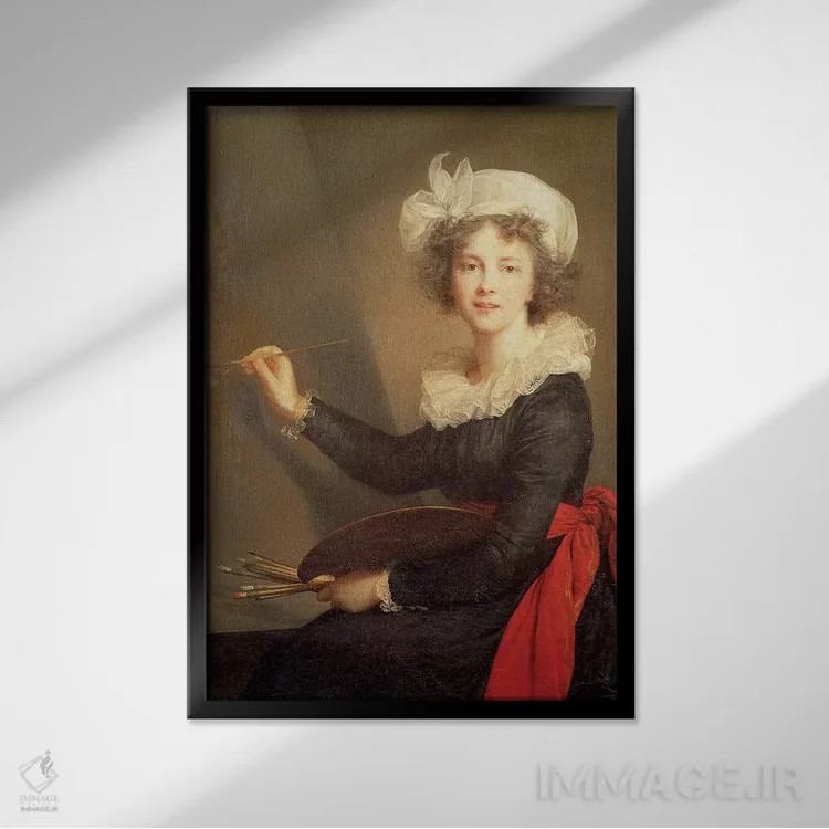 تابلو خودنگاره، ۱۷۹۰ اثر الیزابت لوئیز ویژه لو برن (نقاش فرانسوی) - نمای قابدار مشکی