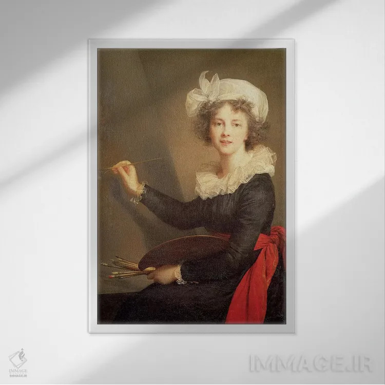 تابلو خودنگاره، ۱۷۹۰ اثر الیزابت لوئیز ویژه لو برن (نقاش فرانسوی) - نمای قابدار سفید