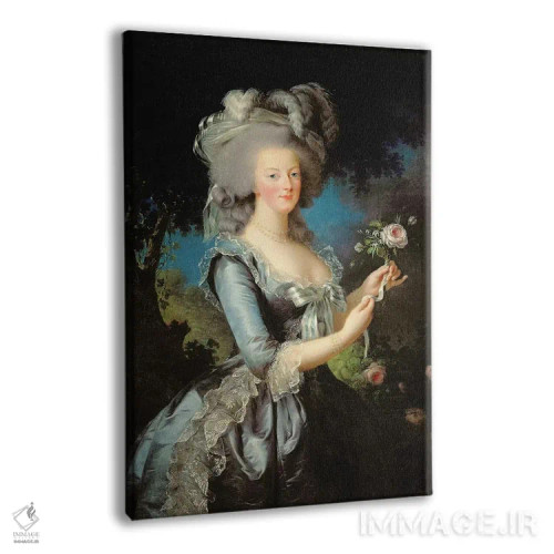تابلو ماری آنتوانت با یک گل رز، ۱۷۸۳ اثر الیزابت لوئیز ویژه لو برن (نقاش فرانسوی) - نمای پرسپکتیو محصول