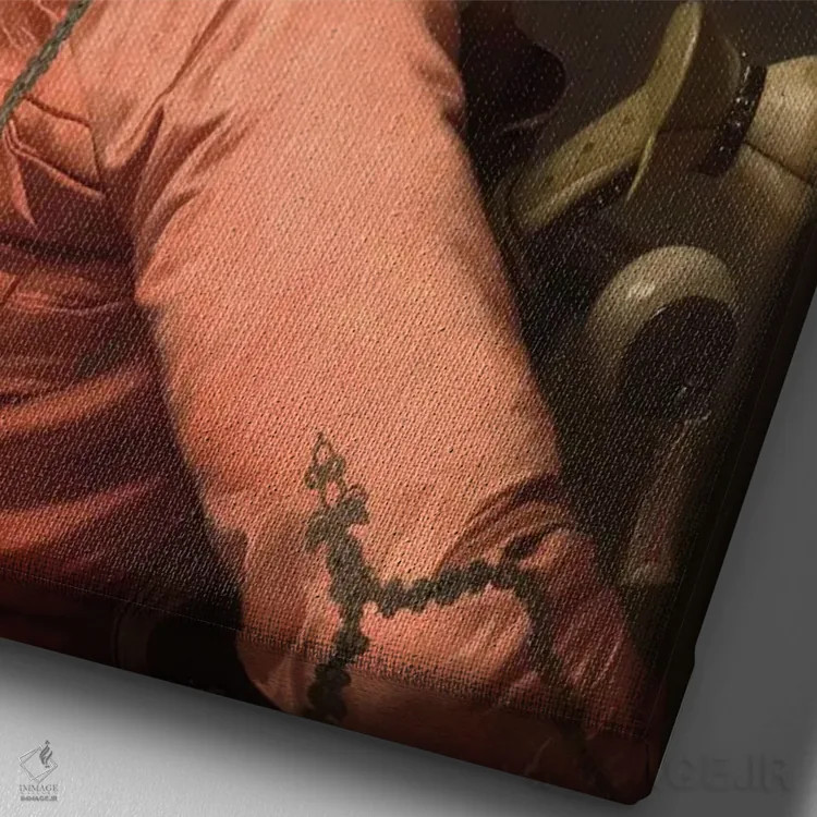 تابلو باشیبازوک، ۱۸۶۸–۶۹ (سرباز عثمانی) اثر ژان لئون ژروم (نقاش فرانسوی) - نمای نزدیک بافت بوم