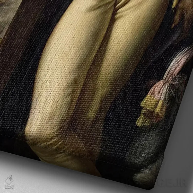 تابلو پرترهٔ ژان-باپتیست بله اثر آن-لویی ژیردو د روسی-تریوزون (نقاش فرانسوی) - نمای نزدیک بافت بوم