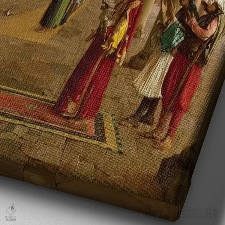 تابلو نماز در مسجد، ۱۸۷۱ اثر ژان لئون ژروم (نقاش فرانسوی) - نمای نزدیک بافت بوم